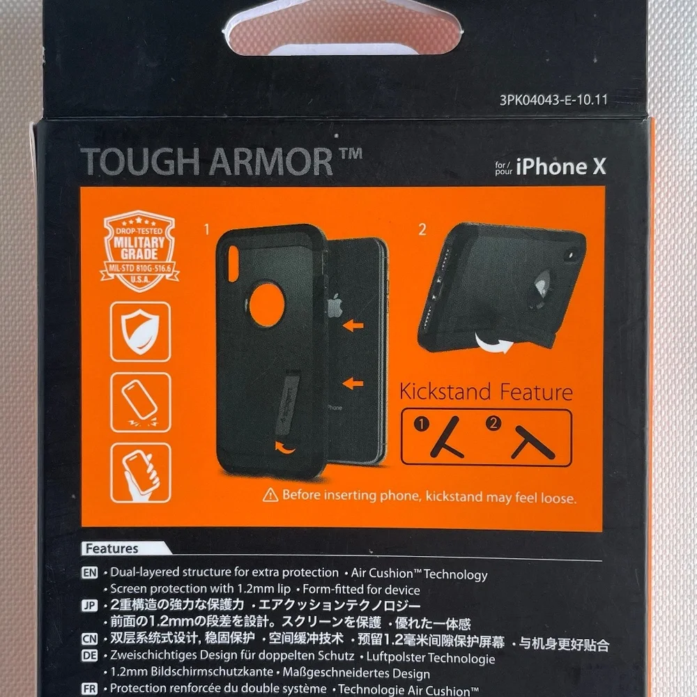 Black Spigen iPhone X Case with Kickstand